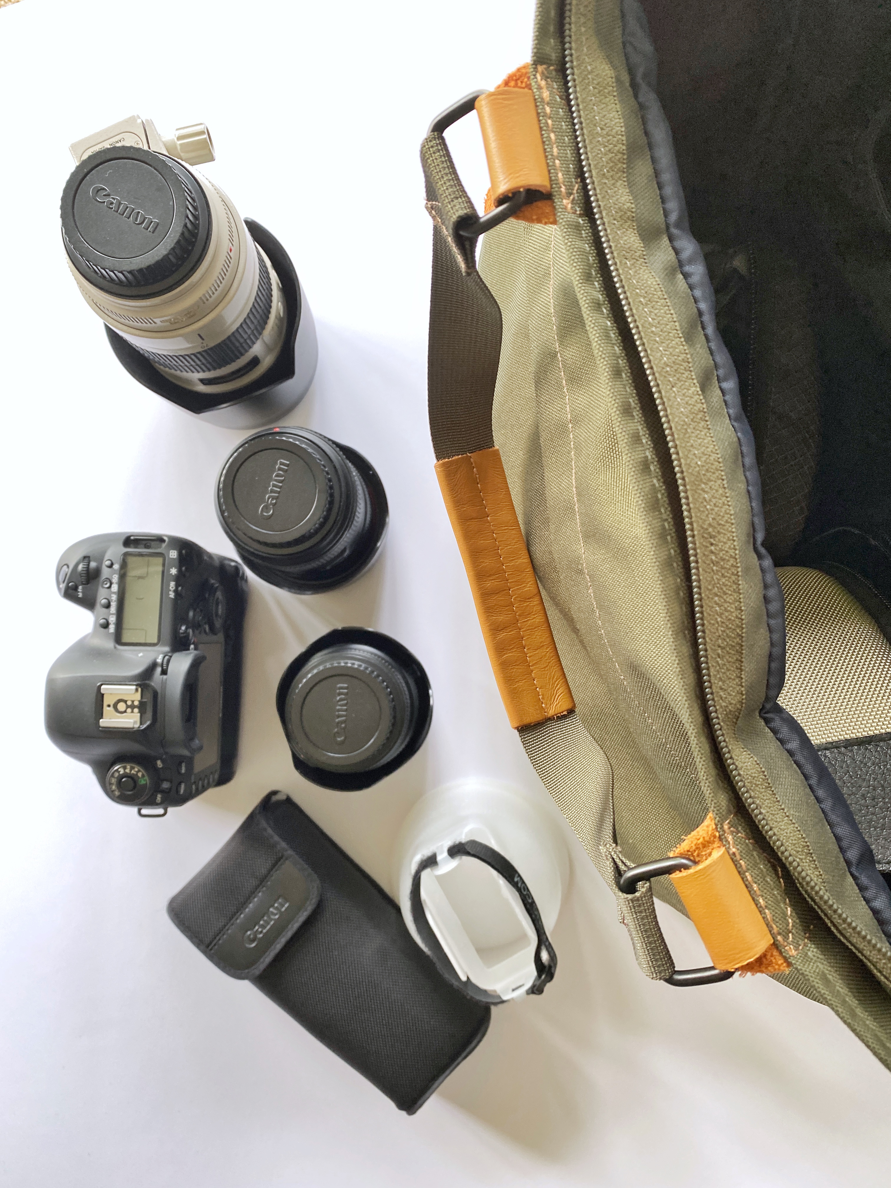 highlight the gear that goes into a small kit for brand photography