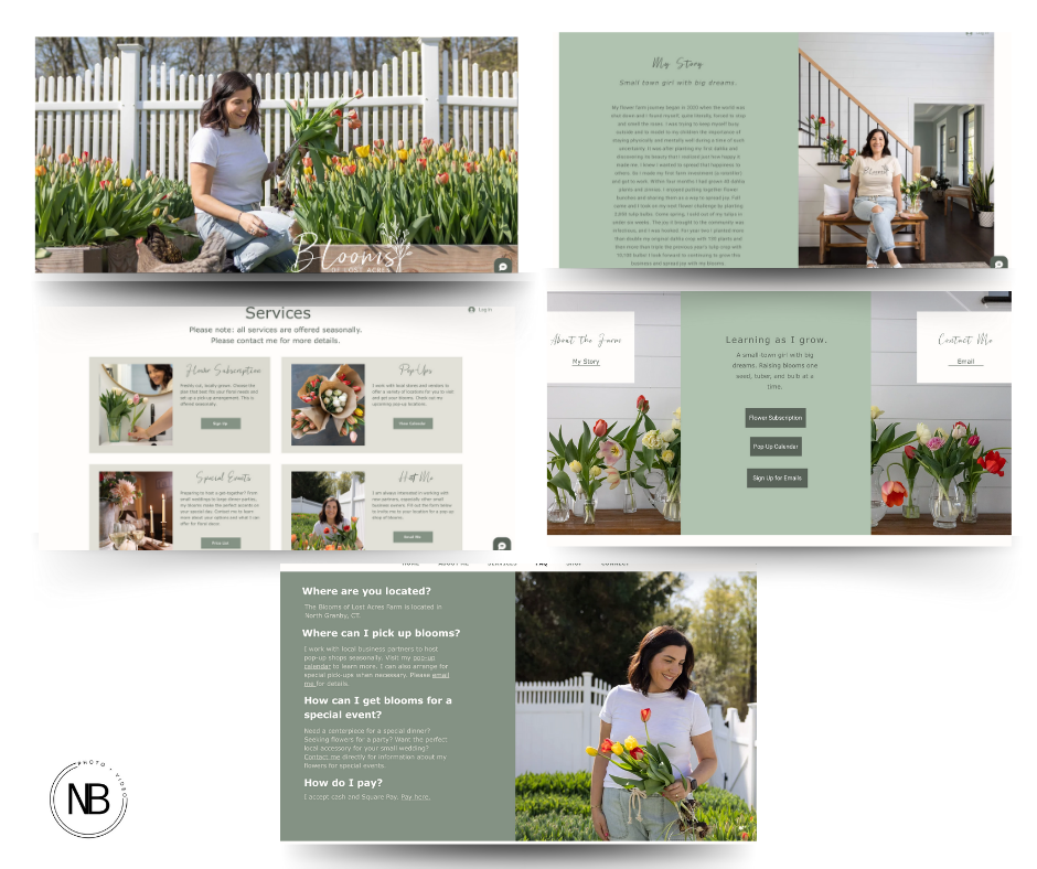Micro Tulip Farmer Website example of how brand photography can support the business_nicole bedard photo video
