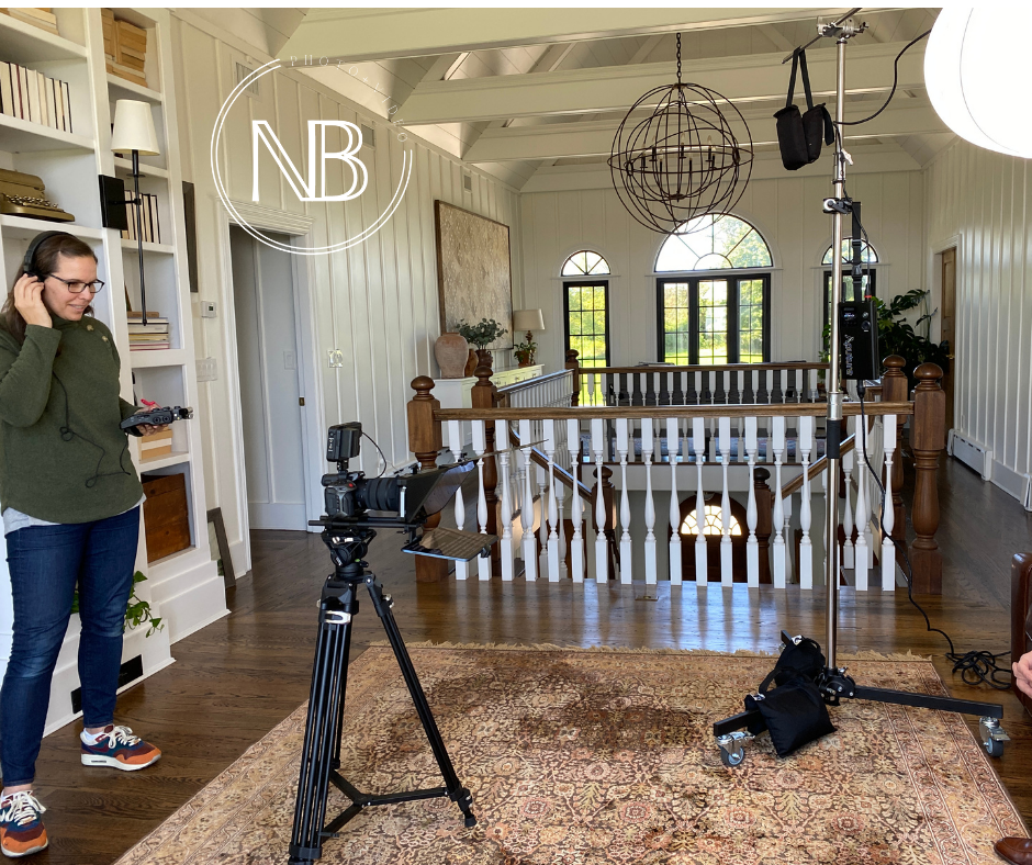 behind the scenes of a video interview shoot_ creative Business owner _ Nicole Bedard photo video