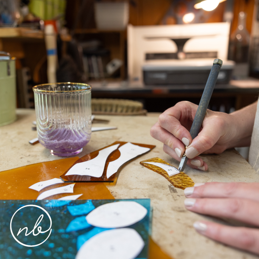 Artist hands creating in studio during a brand photography session. 