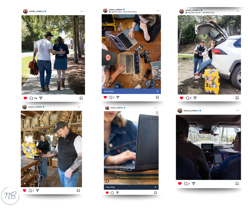social media post examples from We Are Makers Brand shoot